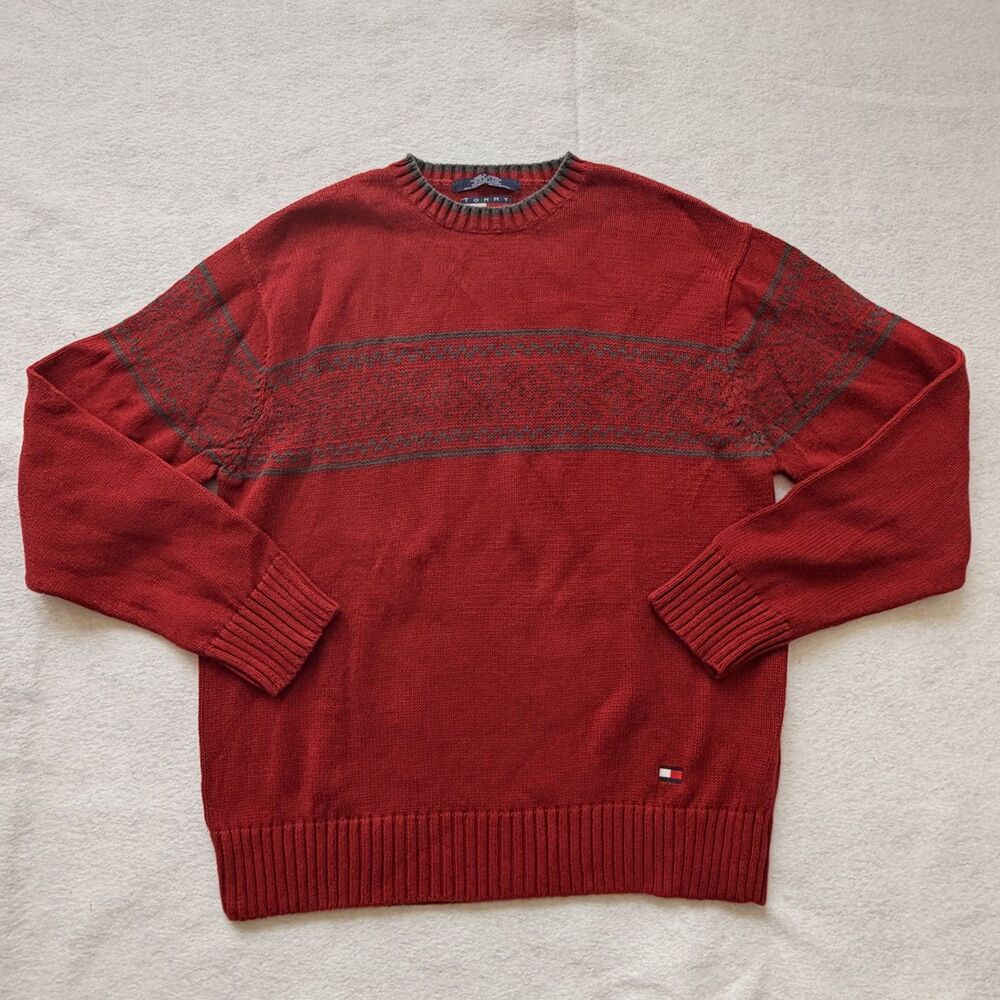 90s Tommy Hilfiger Fair Isle Crewneck Holiday Sweater